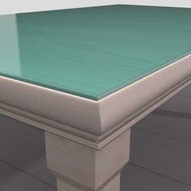 Green glass plate for table