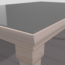 Metal Grey glass top for table