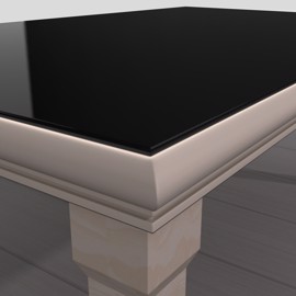 Black glass top for table