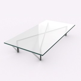 Frosted tempered glass table top