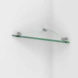 Triangular glass shelf in clear glass cut to size