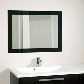 Glass mirror with smart coloured frame